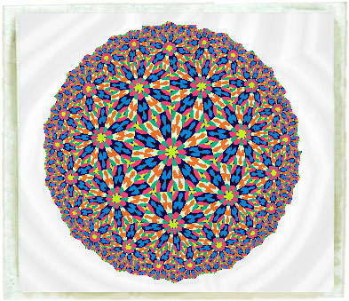 Kaleidoscope based on a hyperbolic 7-3-2 tiling